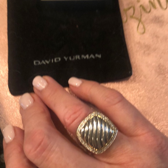 David Yurman squares ring w/diamonds - Picture 3 of 3